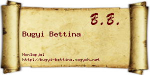 Bugyi Bettina névjegykártya